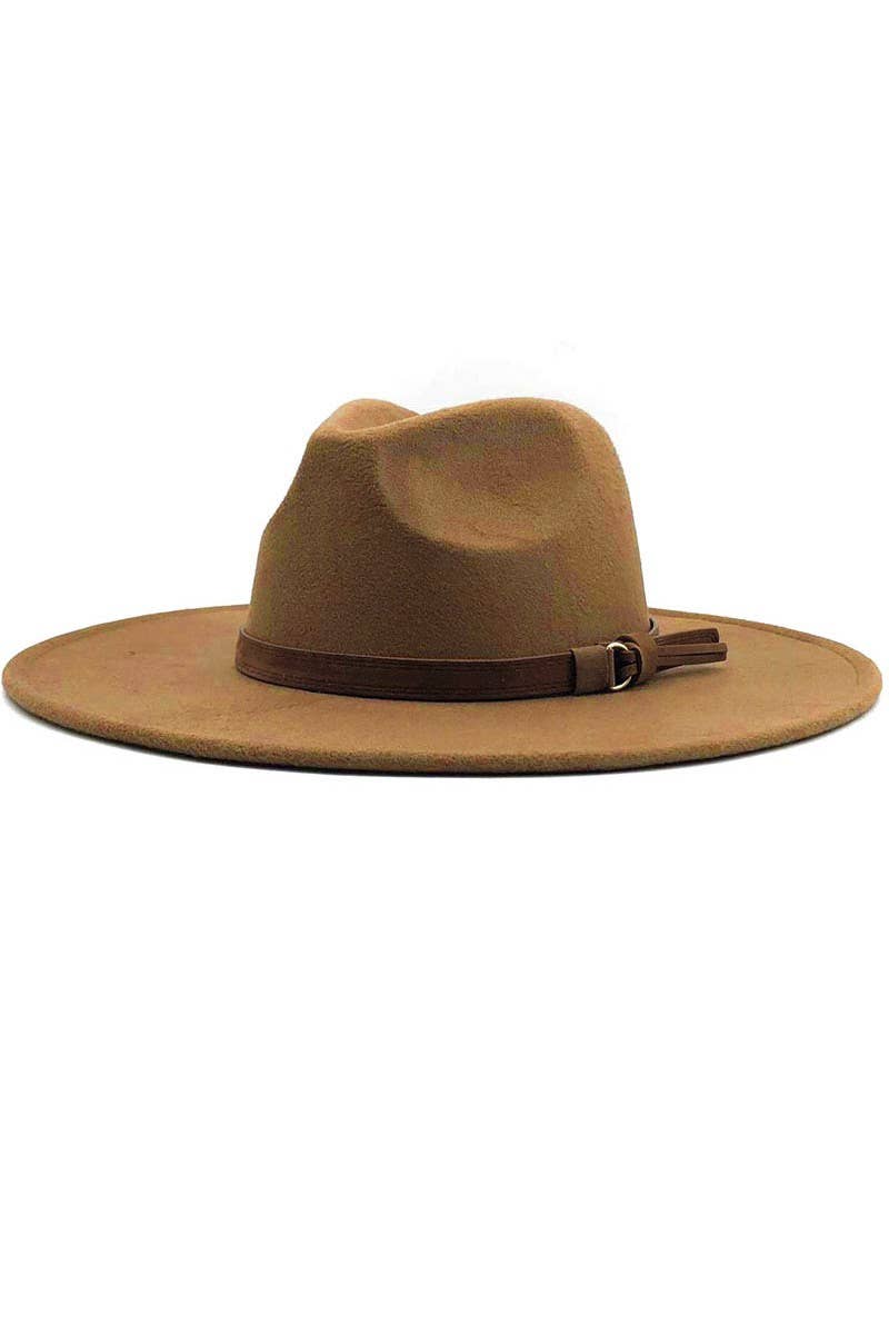 Light Khaki/Brown Wide Brim Panama Hat