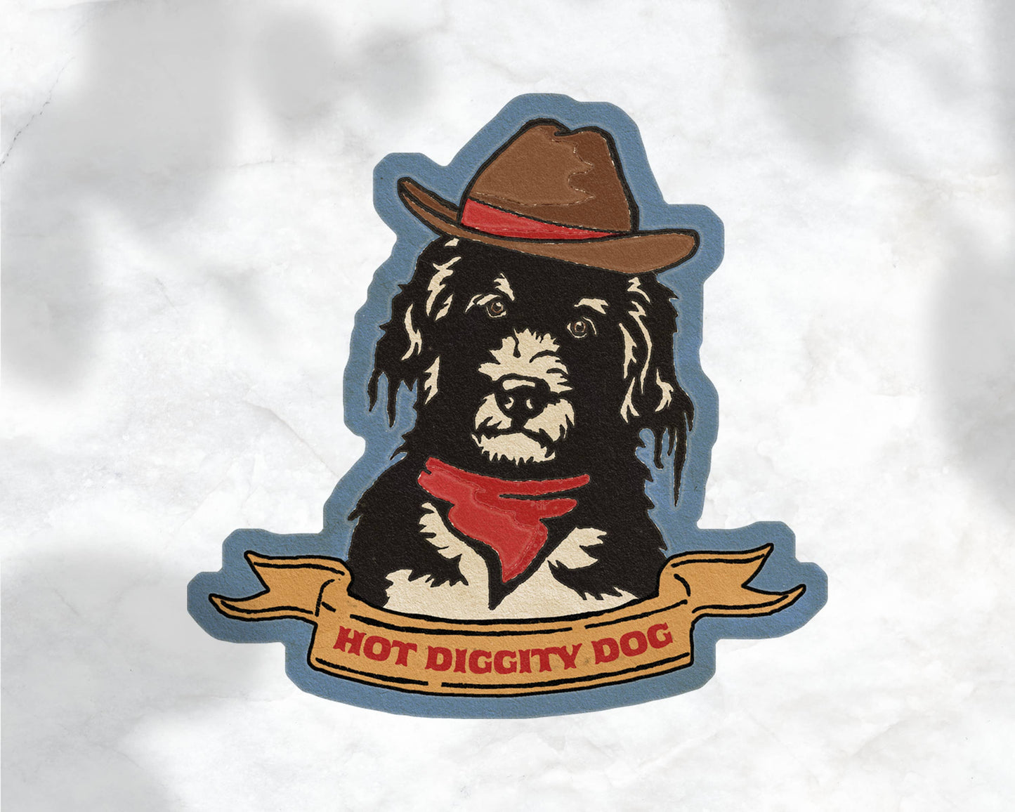 Hot Diggity Dog Cowboy Sticker