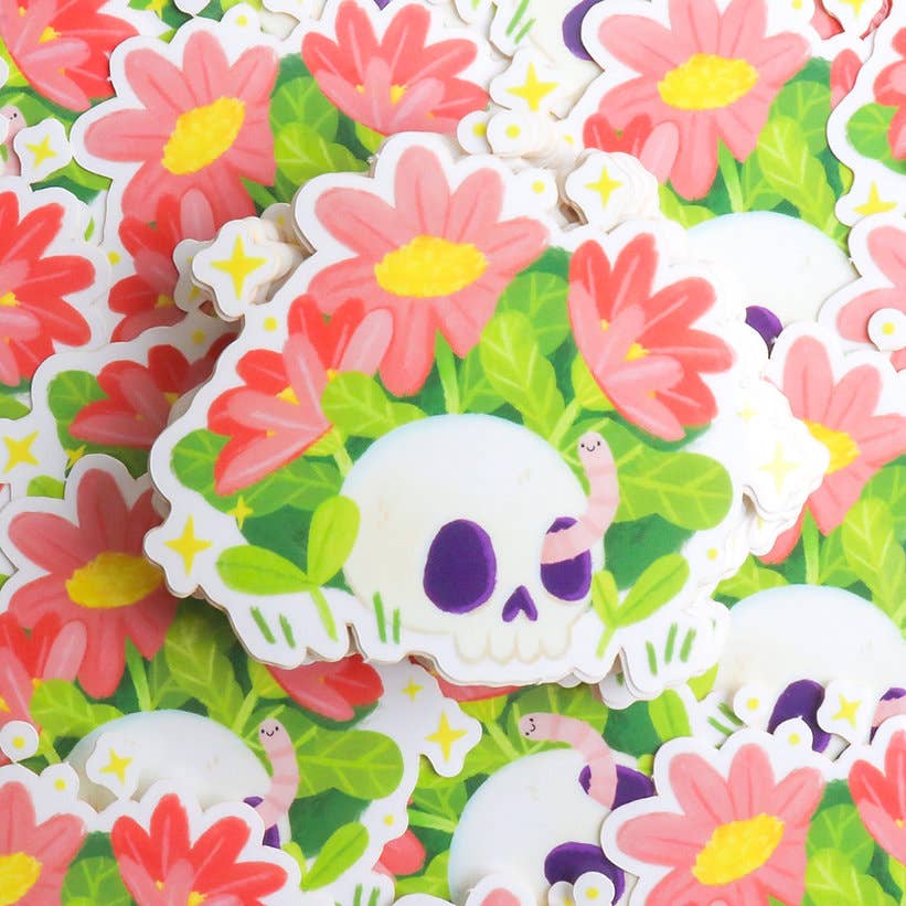 Skull Worm Sticker