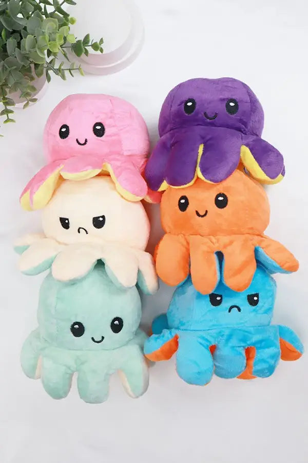 Reversible Octopus Plushie, Assorted Colors
