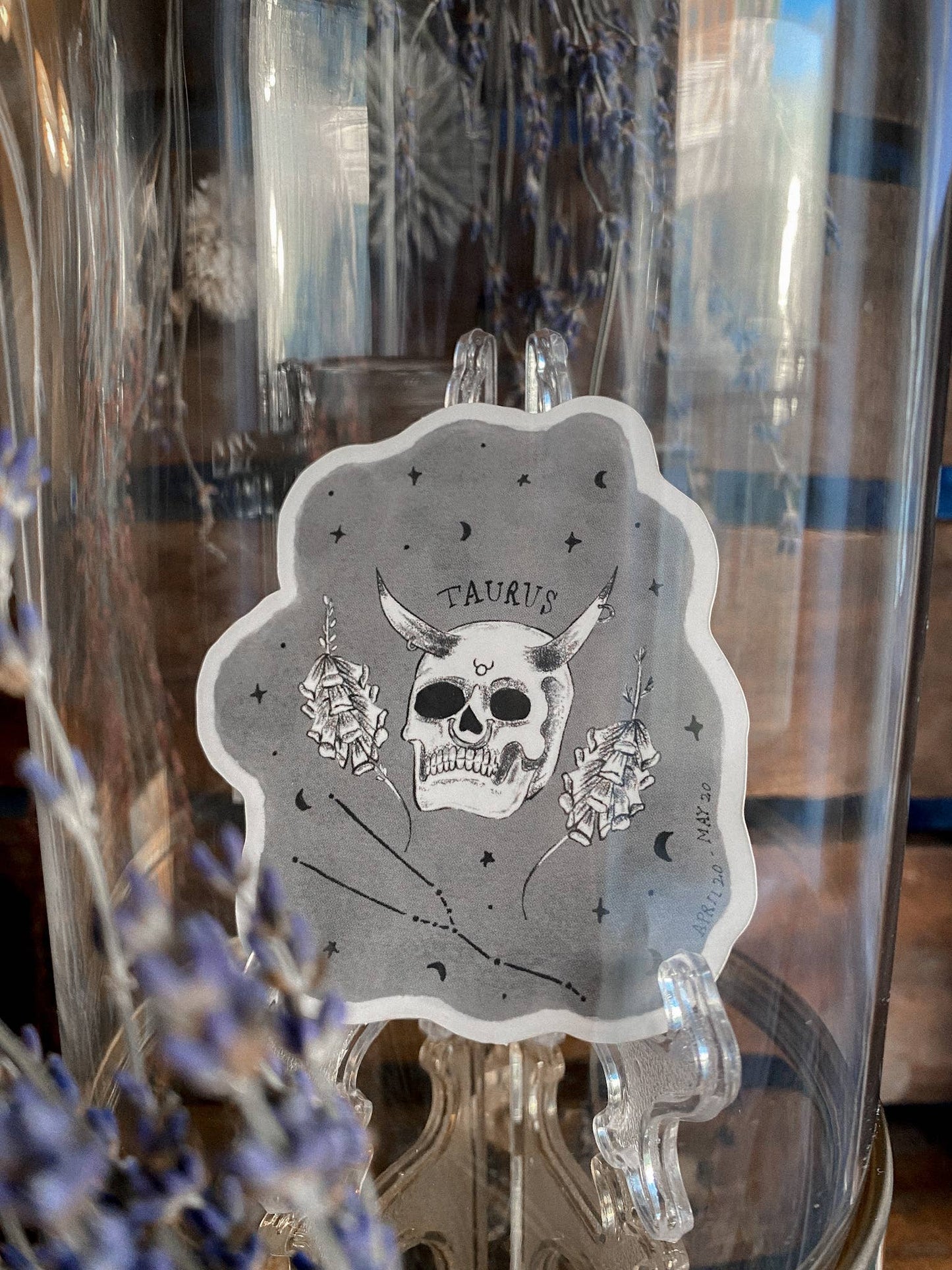 Taurus Astrology Skull Sticker