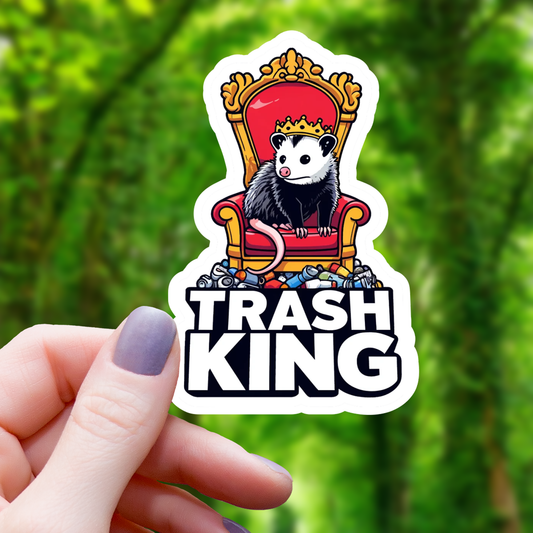 Trash King Opossum Sticker