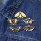 Roses Floral Moth Butterfly Enamel Pins