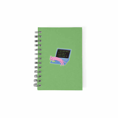 Napping Laptop Kitty Clear Sticker