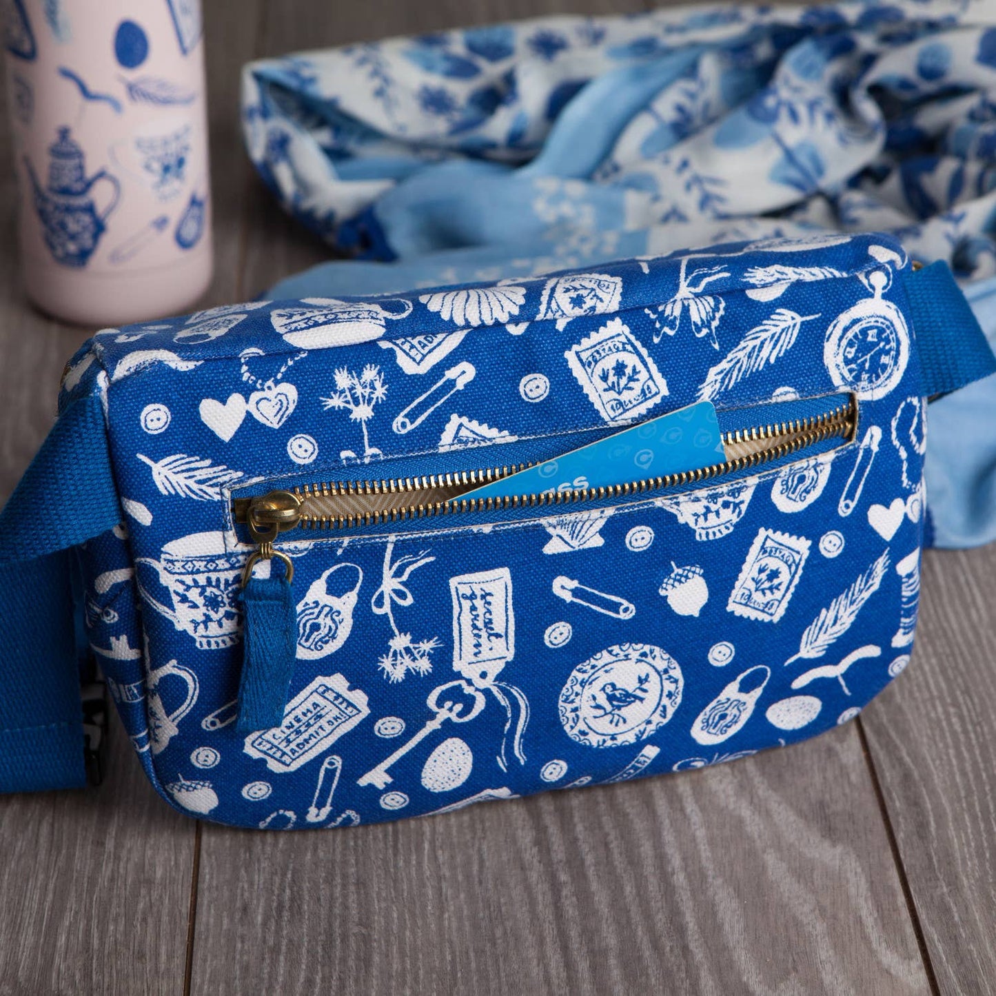 Blue Cotton Canvas Hip Bag Finders Keepers