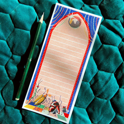 Disco Bugs Long Lined Notepad