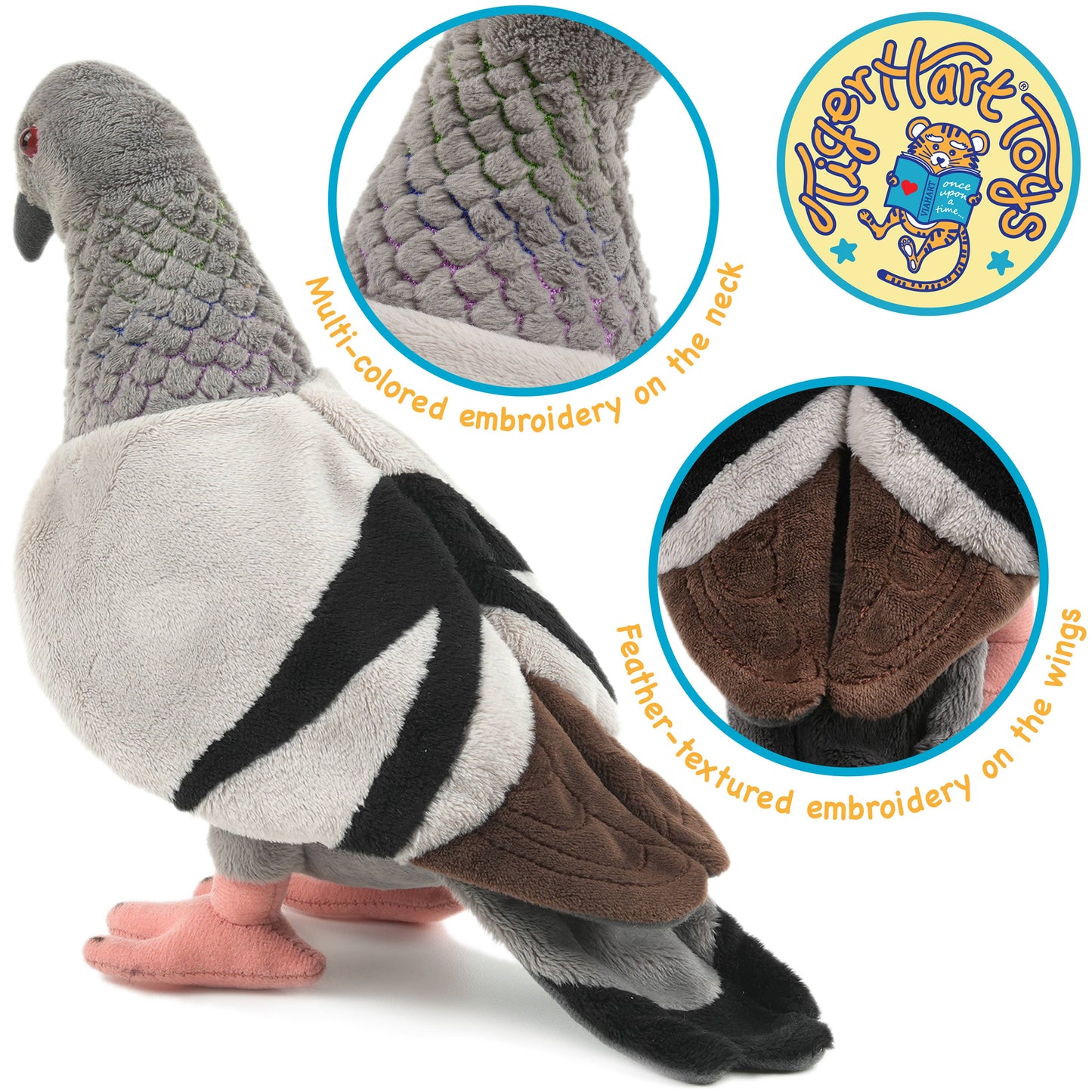 Gray Pepper The Pigeon 8.5" Stuffed Animal