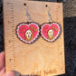 Ghost Face Horror Valentine Hand Painted Wood Earrings