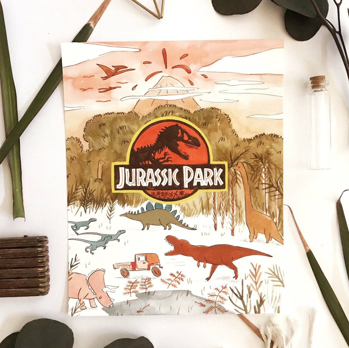 Jurassic Park Art Print 8x10