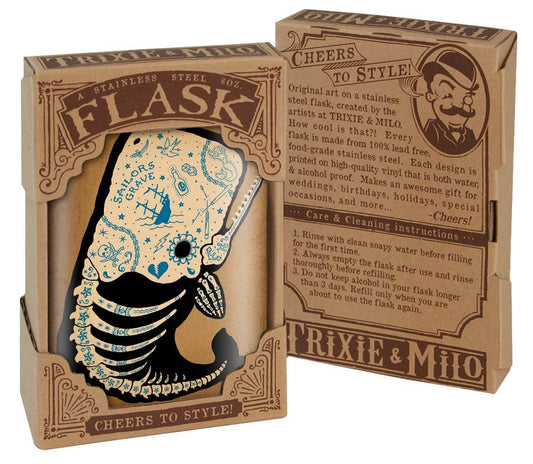 Tattooed Whale Flask