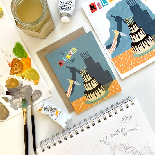 Killer Birthday True Crime Cake Greeting Card