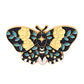 Green/Black/White Floral Moth Butterfly Enamel Pins