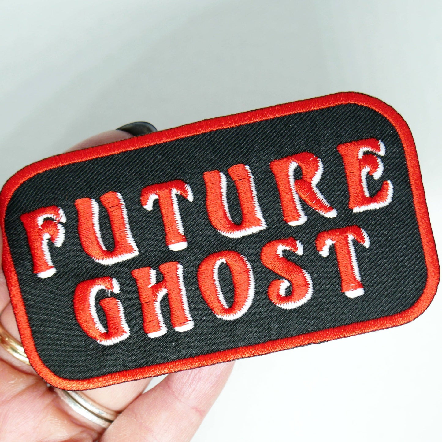 Future Ghost Name Tag Iron On Patch