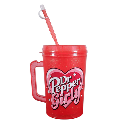 Dr Pepp Girly HIP SIPS Mega Trucker Mug 34oz: Black / Single Sided Graphic
