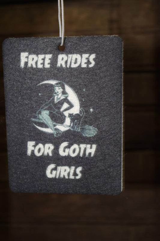 Free Rides For Goth Girls Felt Car Air Freshener