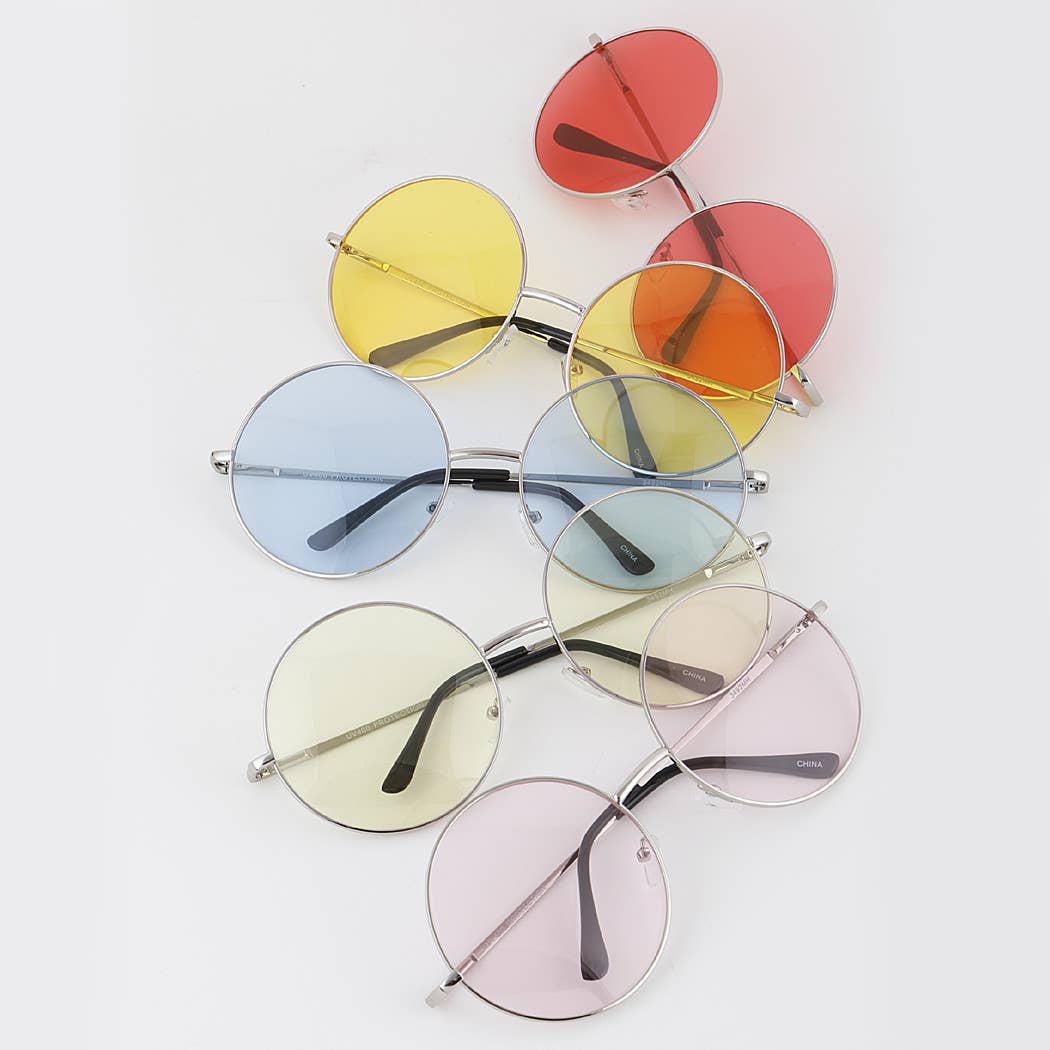 Tinted Round Sunglasses, Assorted Colors