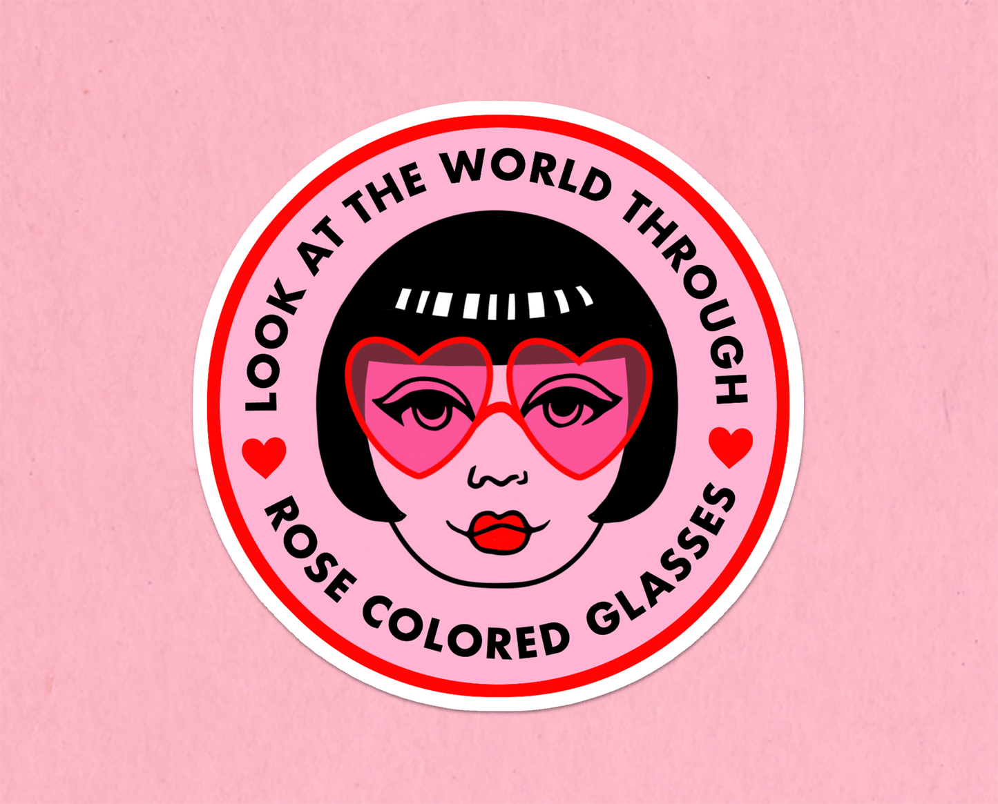 Rose Colored Glasses Sticker