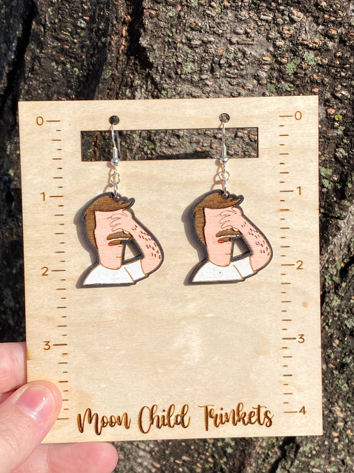 Bobs Burgers Bob Hand Painted Wood Dangle Earrings