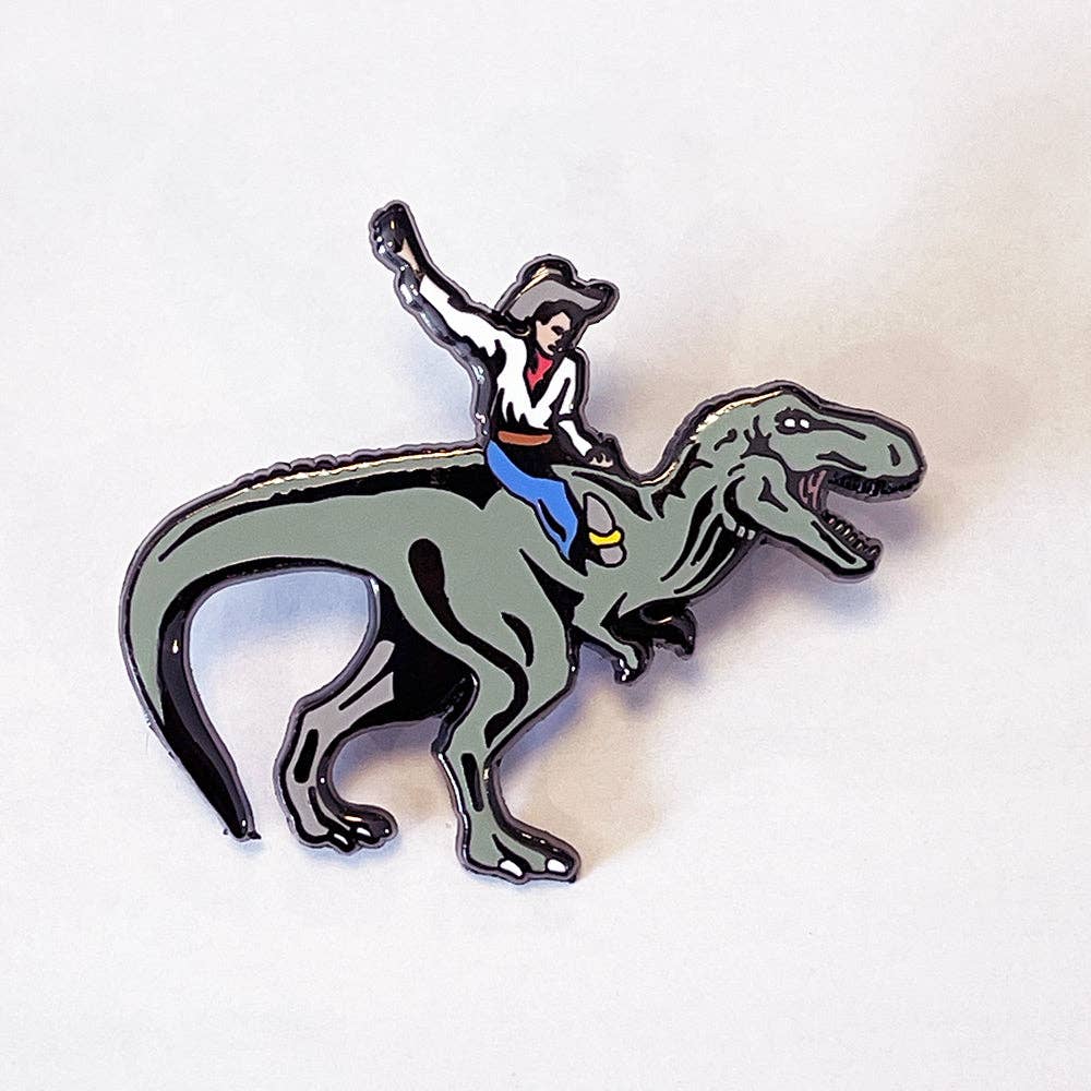 Prehistoric Cowboy Pin