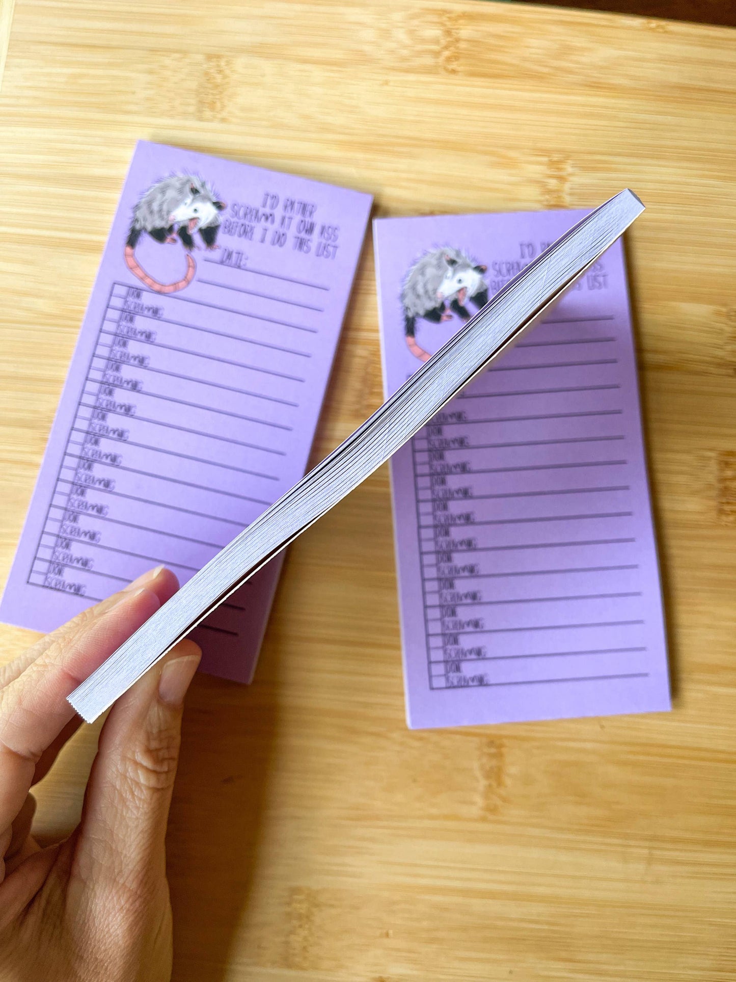 To-Do List Opossum Possum Screaming Notepad