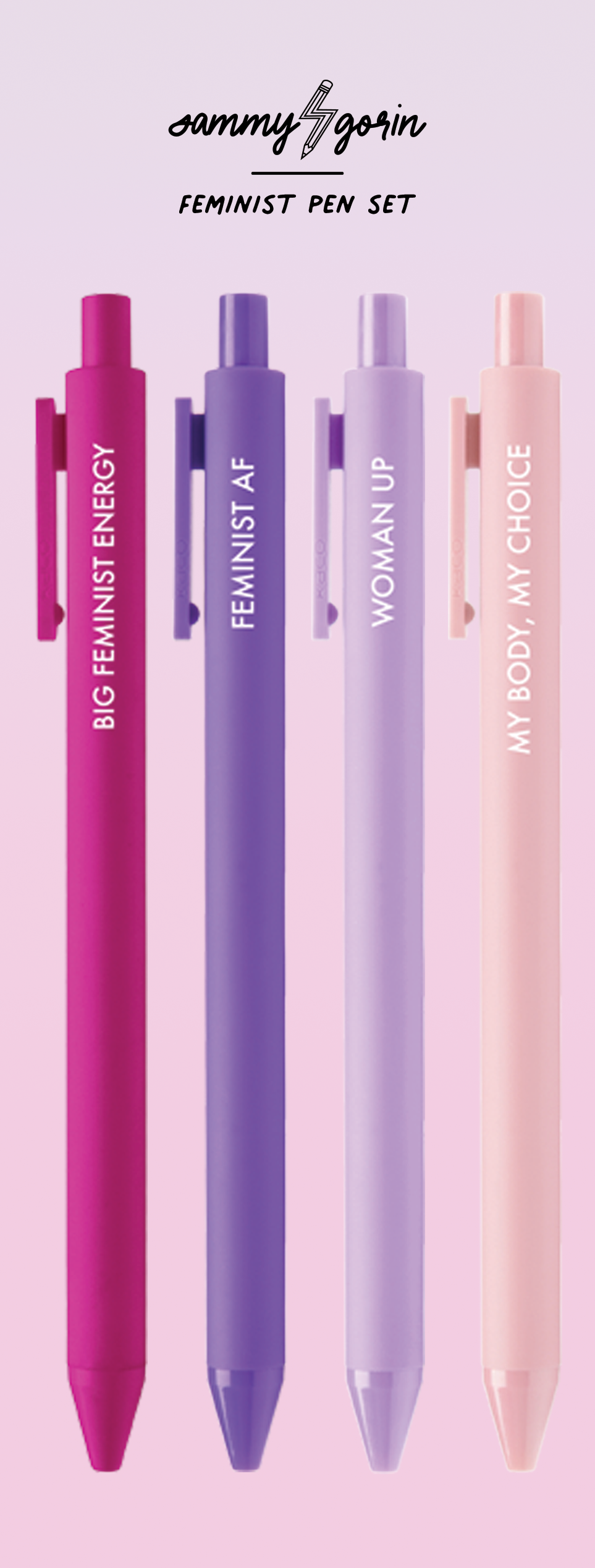 Feminist Jotter Gel Pens, Set of 4