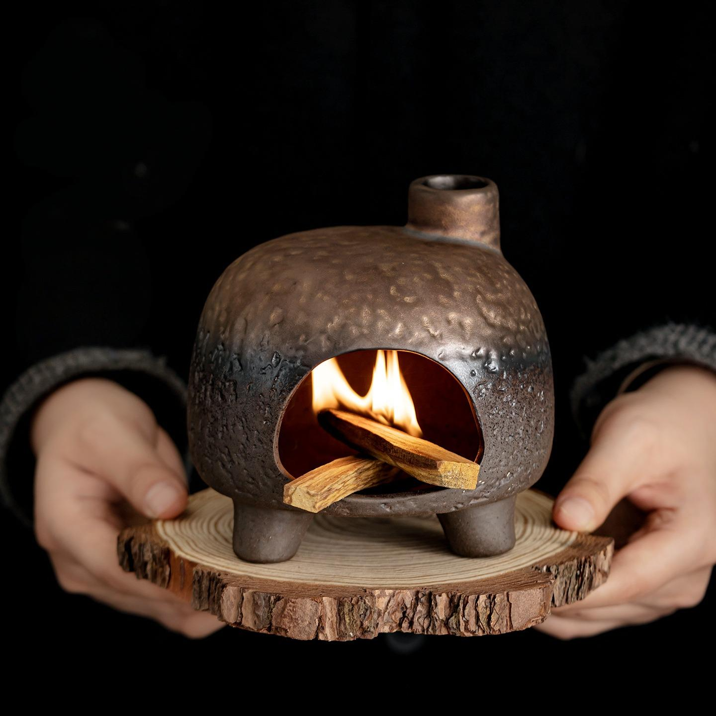 Little Golden House Fireplace Incense Cone Burner