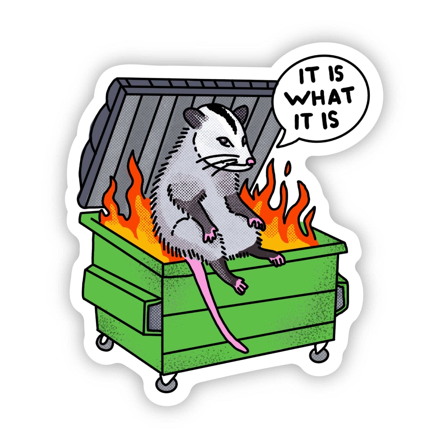 Possum Dumpster Fire Sticker