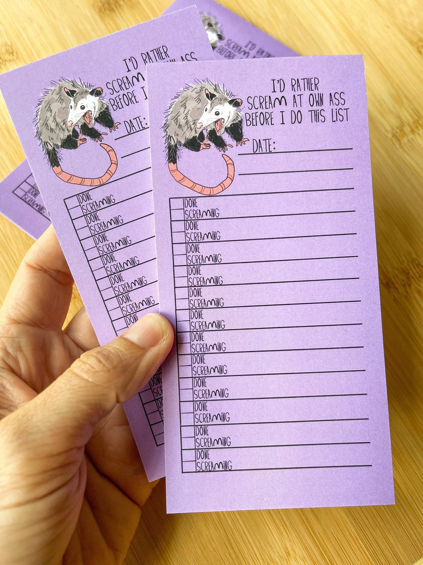 To-Do List Opossum Possum Screaming Notepad