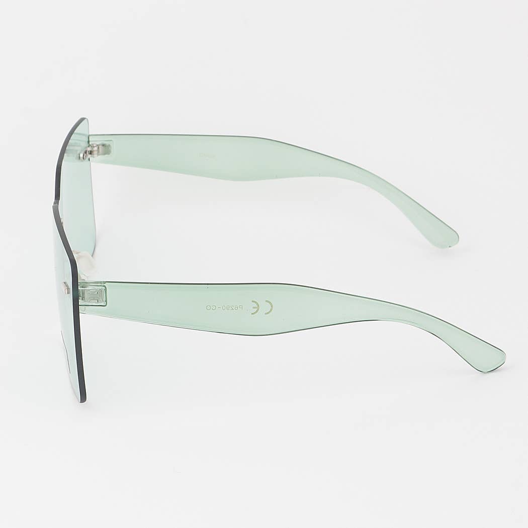 Rimless Bright Square Sunglasses, Assorted Colors