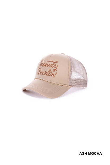 Ash Mocha Howdy Darlin Mesh Trucker Hat