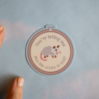 Mid Life Crisis Possum Sticker