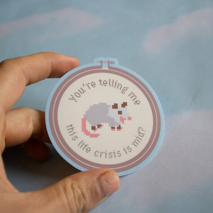 Mid Life Crisis Possum Sticker