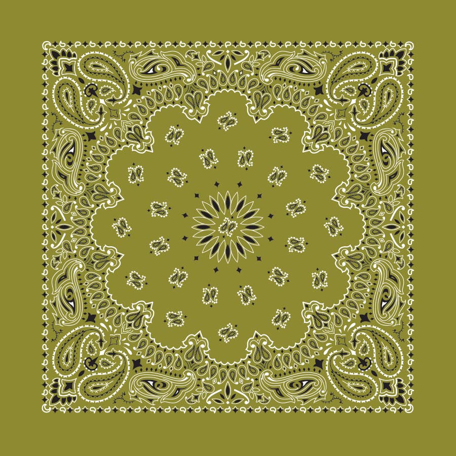 Olive Paisley Bandana