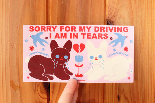 Sorry For My Driving Bumper Sticker
