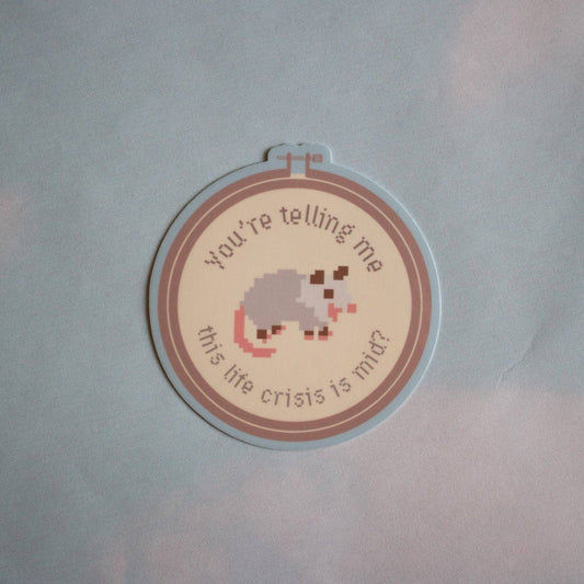 Mid Life Crisis Possum Sticker