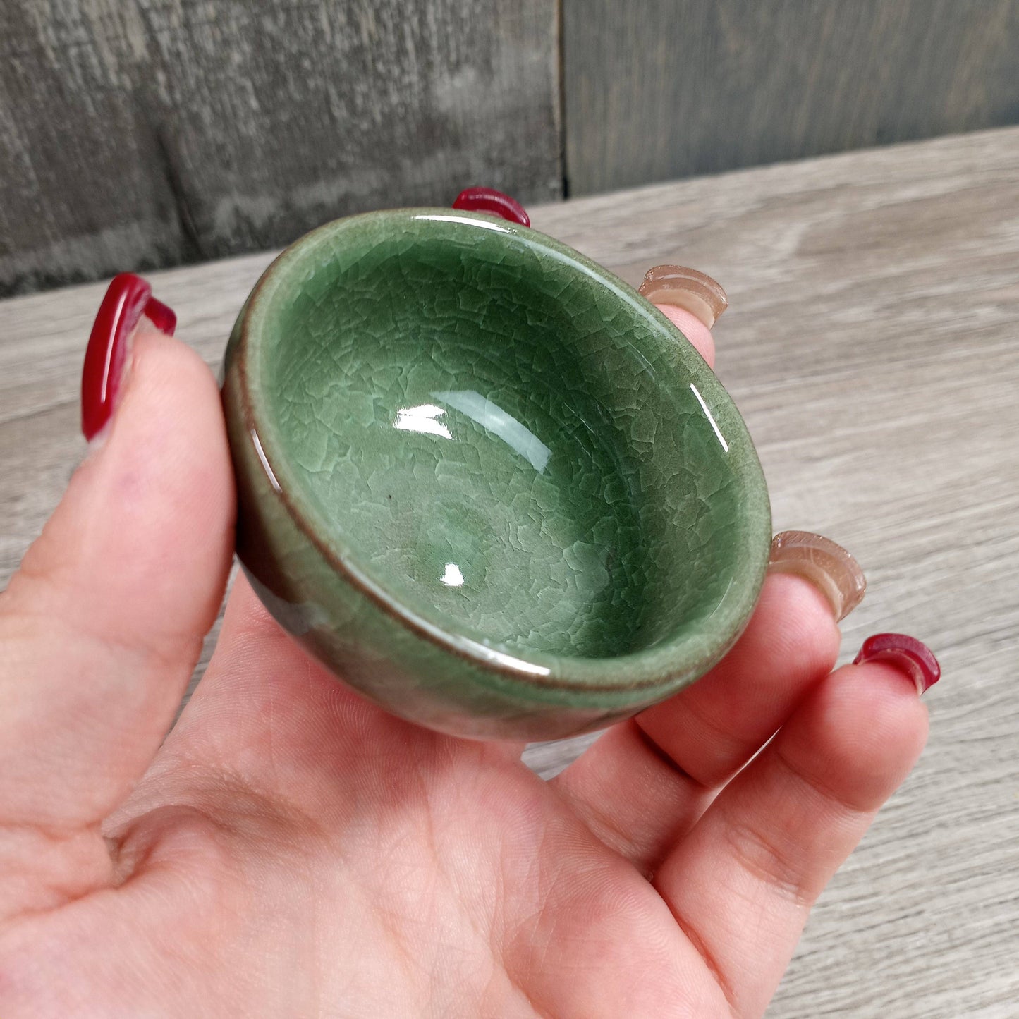Dark Green 2.25-Inch Gemstone Incense Cone Stand