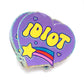 Idiot Heart-Shaped Glitter Sparkle Vinyl Sticker