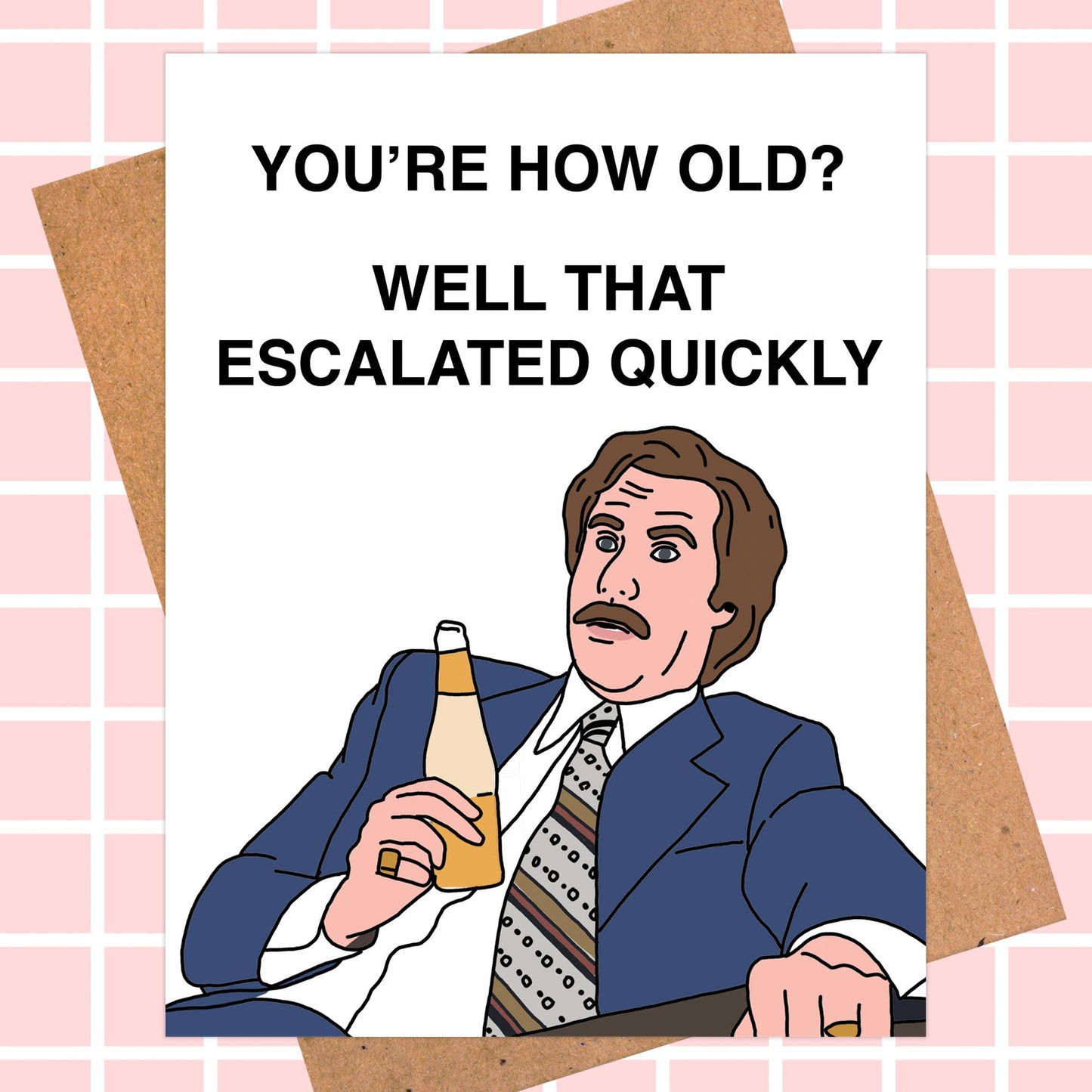 Ron Burgundy Birthday Card: Anchorman Pop Culture Classic