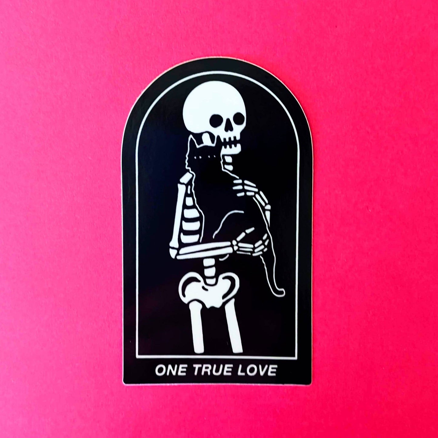 One True Love Vinyl Sticker | Goth Cat Sticker