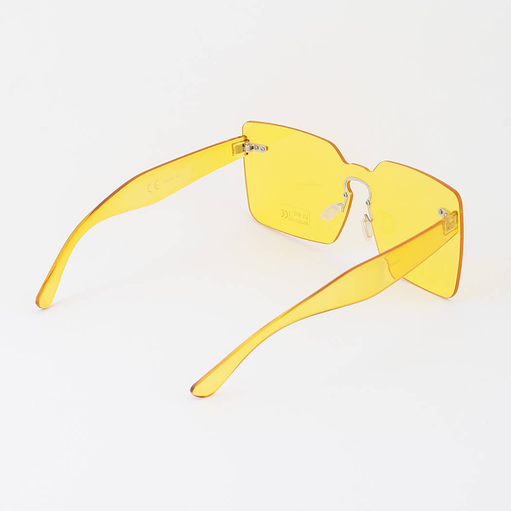 Rimless Bright Square Sunglasses, Assorted Colors