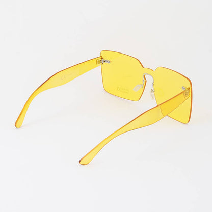 Rimless Bright Square Sunglasses, Assorted Colors