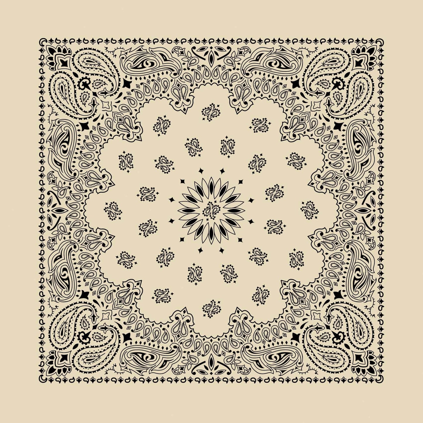 Contemporary Natural Paisley Bandana