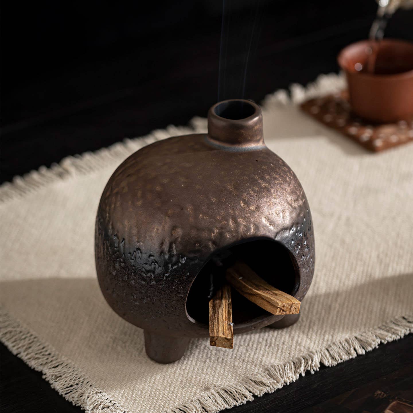 Little Golden House Fireplace Incense Cone Burner