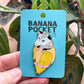 Glitter Banana Pocket Opossum Hard Enamel Pin