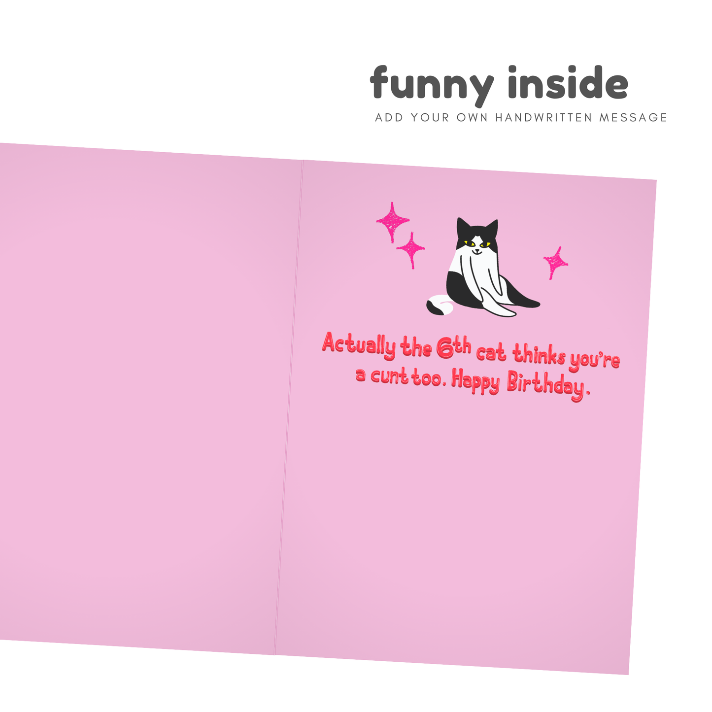 5 Cats Think You're A Cunt Greeting Card