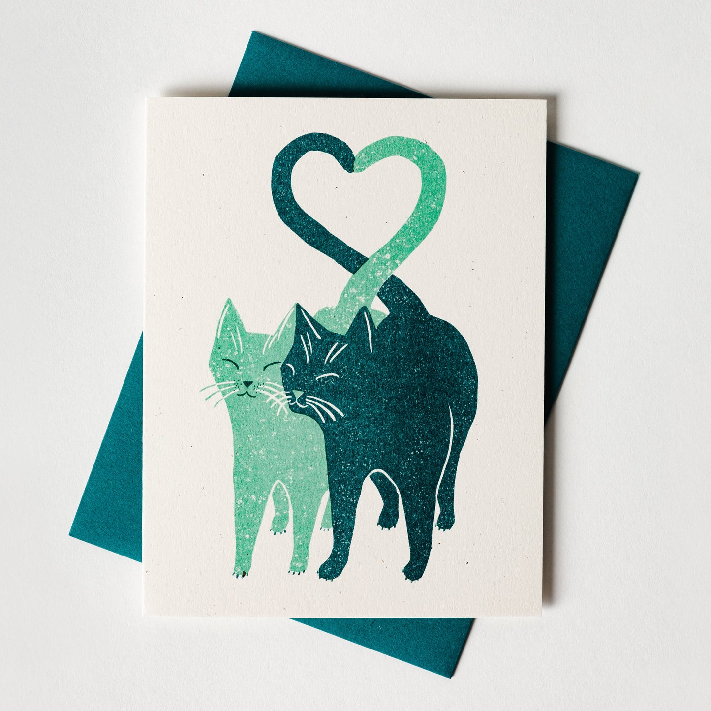Love Cats Risograph Greeting Card