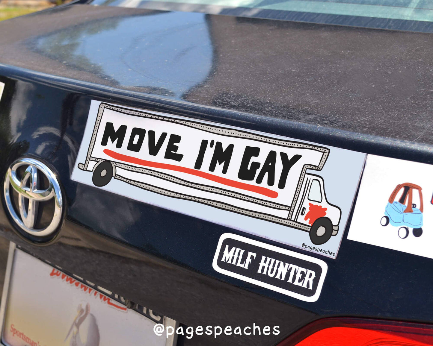 Move I'm Gay Bumper Sticker: Sticker