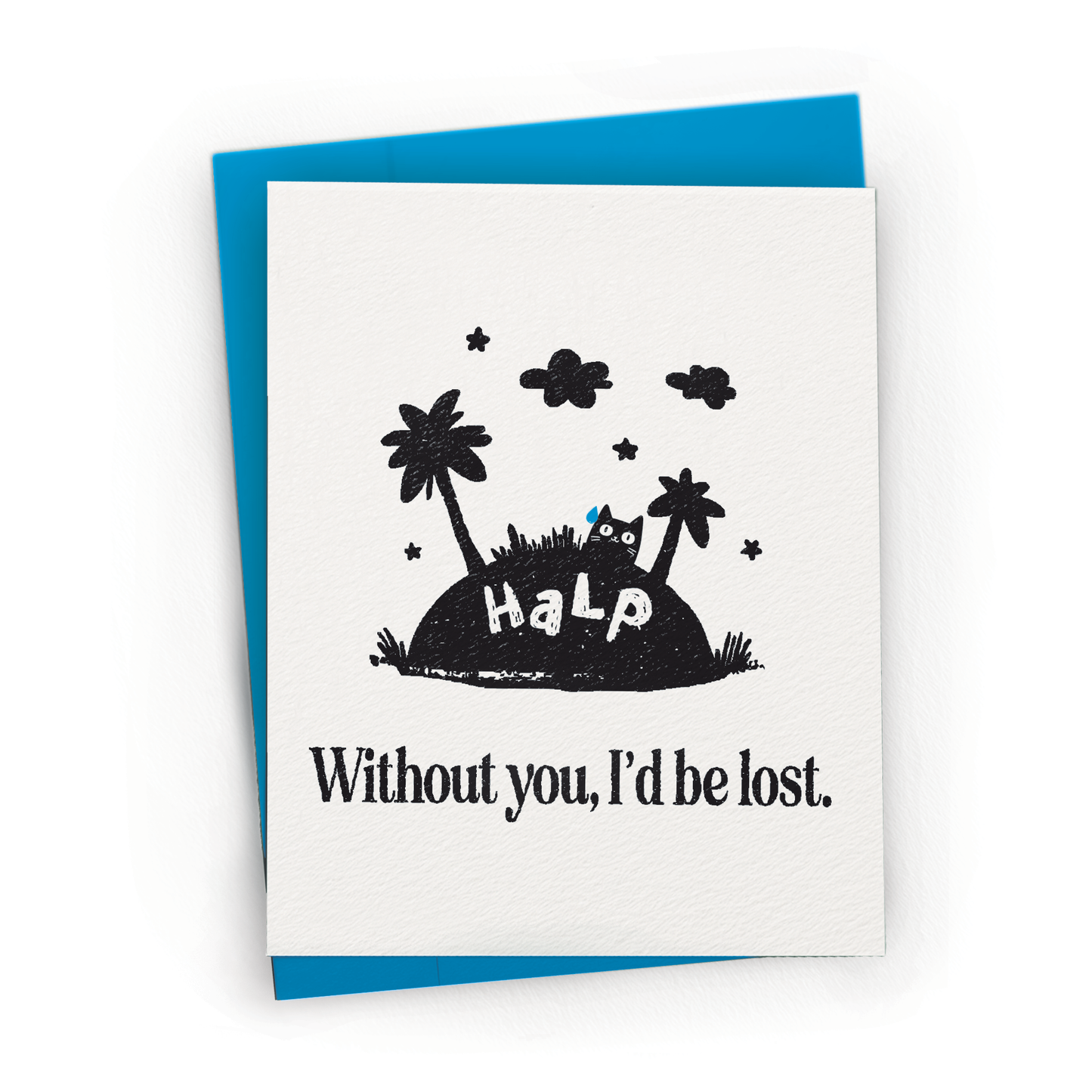 Lost Without You, Love, Thank You - A2 Greeting Card: Kraft