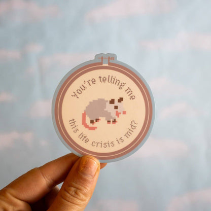 Mid Life Crisis Possum Sticker