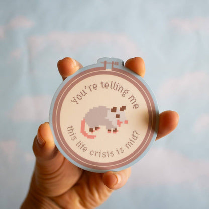 Mid Life Crisis Possum Sticker